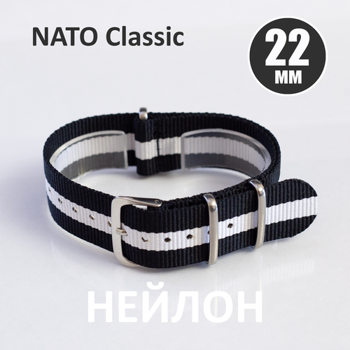 Ремешок NATO Strap, размер 22мм, , белый, мультиколор ремешок nato strap размер 20мм мультиколор хаки