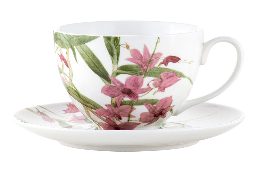 Чашка с блюдцем Орхидея розовая 024 л