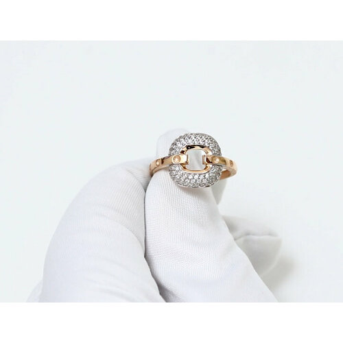 фото Кольцо diamant online, золото, 585 проба, фианит, размер 17, прозрачный