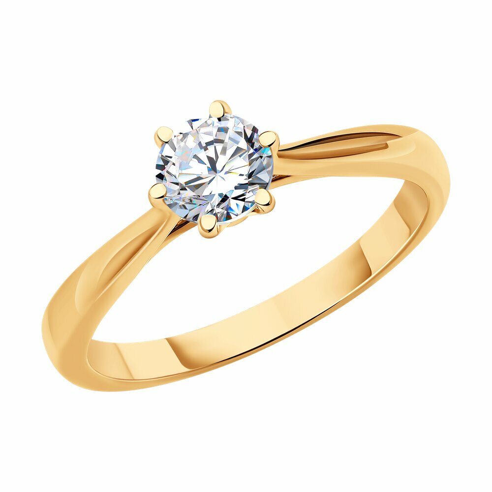 Кольцо помолвочное Diamant online, золото, 585 проба, бриллиант