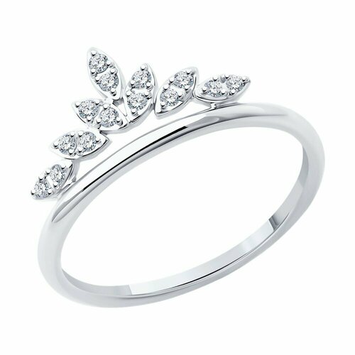 фото Кольцо diamant online, белое золото, 585 проба, бриллиант, размер 16
