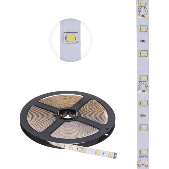 Светодиодная лента Lamper 12В SMD2835 48Вт/м 60 LED/м 2700К 8мм 5м для БП с клеммами IP65 (141-2016)