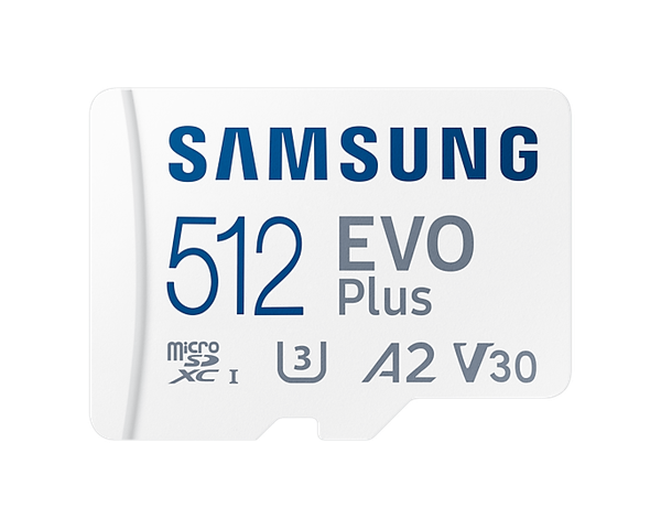 Карта памяти Samsung EVO Plus 512Гб microSDXC, C10/UHS-I U3, с адаптером SD (MB-MC512KA/EU)