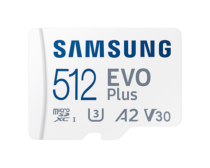 Карта памяти Samsung EVO Plus 512Гб microSDXC, C10/UHS-I U3, с адаптером SD (MB-MC512KA/EU)