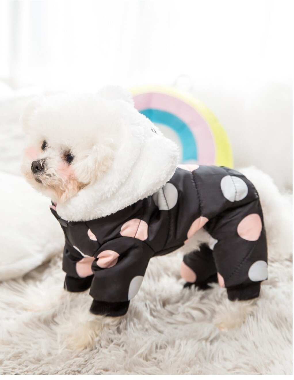 Теплый комбинезон для собак мелких пород, зимняя одежда для животных - фотография № 5