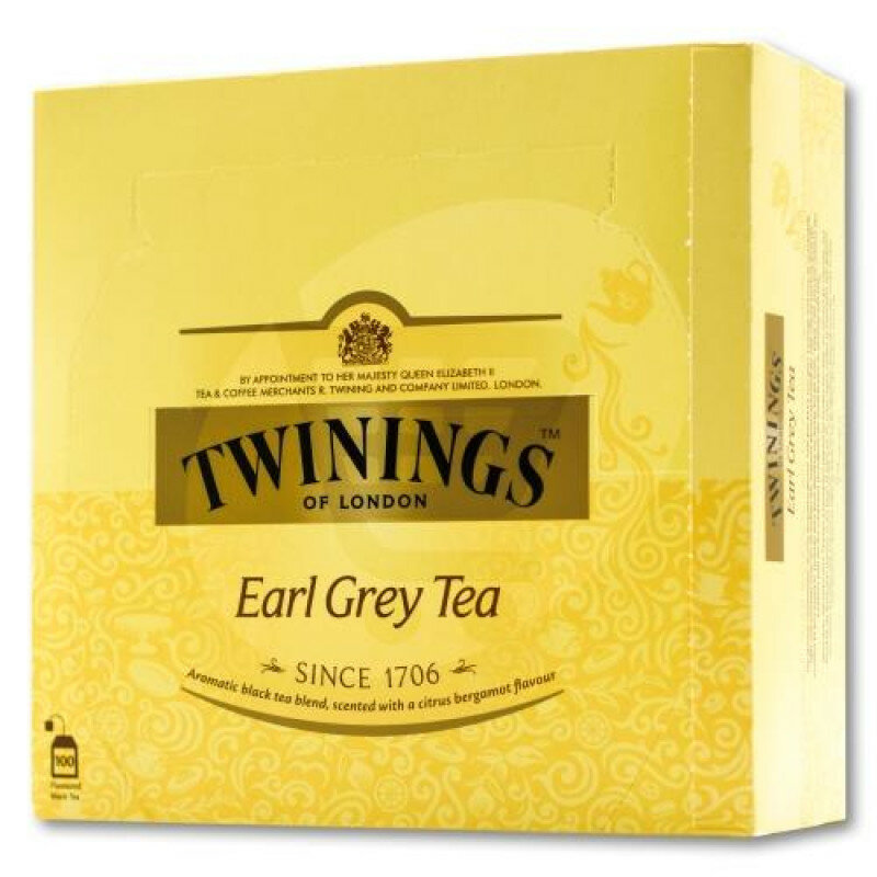 Чай черный Twinings Earl Grey в пакетиках, 100 пак. 200 г (Из Финяндии)