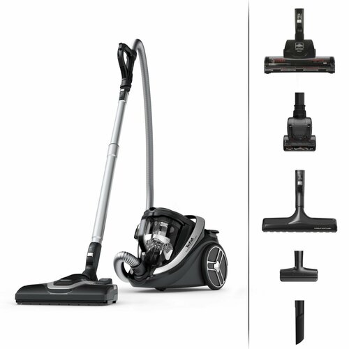 Пылесос для дома Tefal Silence Force Cyclonic Effitech TW7976EA объем контейнера 25 л с 6 насадками 3 уровнями фильтрации турбо режимом 500 Вт Франция 3899900₽