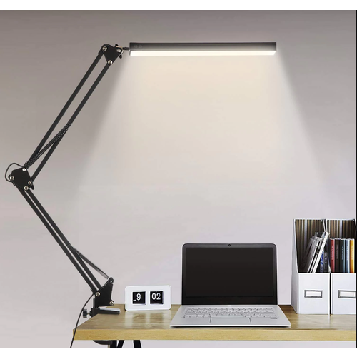 LED Лампа настольная светодиодная светильник, освещение рабочего стола, 3 температуры от 2700K до 6400K, 10 уровней яркости черный