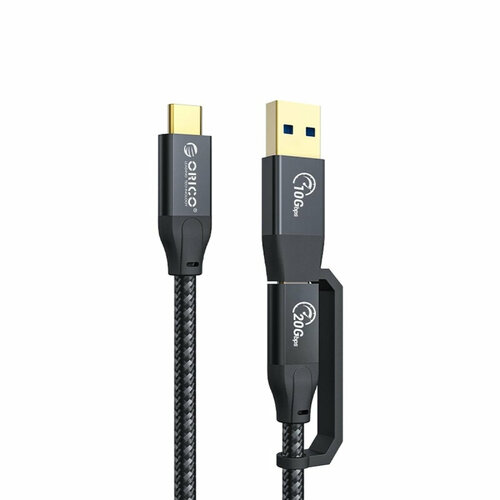 Кабель Orico Type-C/Type-C/Type-A, 0,3м, черный (ORICO-ACC32-03-BK-BP) кабель usb type c магнитный mс 03 usb isa синий