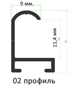 фото Алюминиевый профиль.3.05 м. черный №2 Nielsen 02016