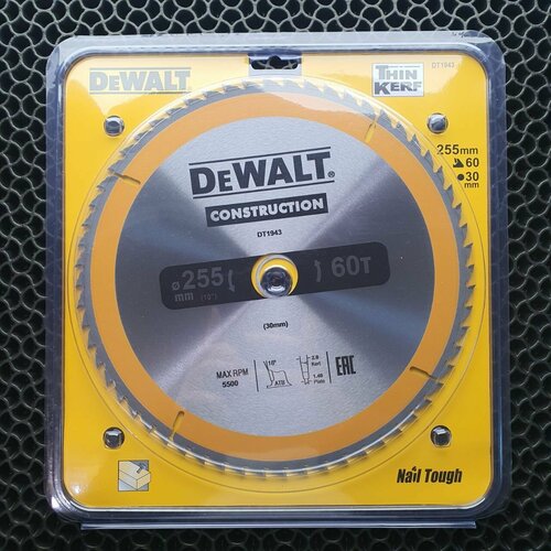 Диск пильный Dewalt Construction 255x30mm60T диск пильный dewalt construction 255x30mm60t