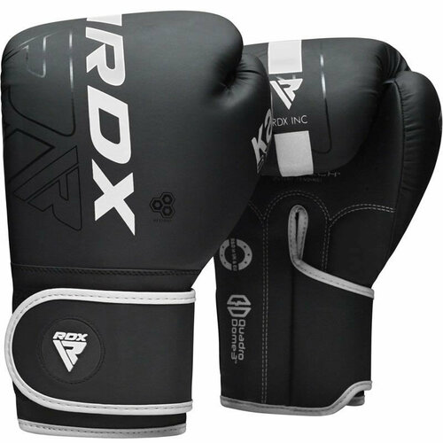Боксерские перчатки RDX F6 6oz черный/белый матовый боксерские перчатки rdx f6 8oz черный золотой матовый