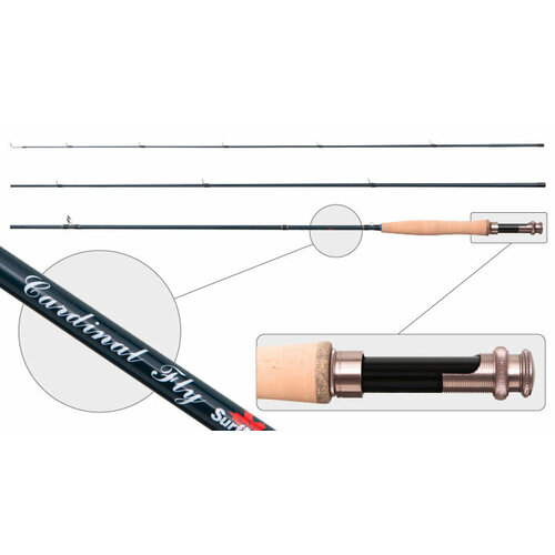 фото Удилище штекерное угольное нахл. 3 колена s master 3092 cardinal fly 6/7 class 2,74 м surf master