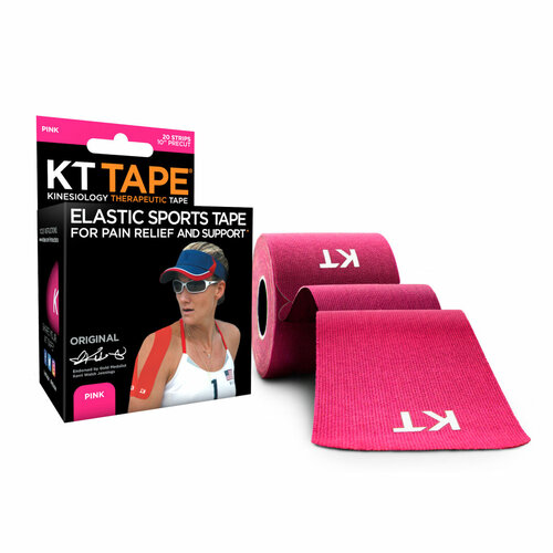 Кинезиотейп KT Tape Original, Хлопок, 20 полосок, 25 х 5 см, цвет Розовый