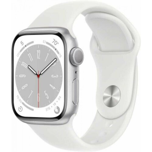 Часы Apple Watch 8 GPS Starlight Aluminum Case with Solo Loop 45mm, Корпус из алюминия цвета сияющая звезда , спортивный ремешок 45мм M/L