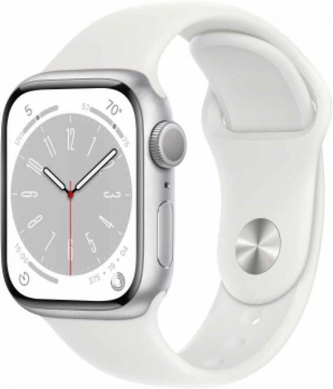 Часы Apple Watch 8 GPS Starlight Aluminum Case with Solo Loop 45mm,Корпус из алюминия цвета сияющая звезда , спортивный ремешок 45мм M/L