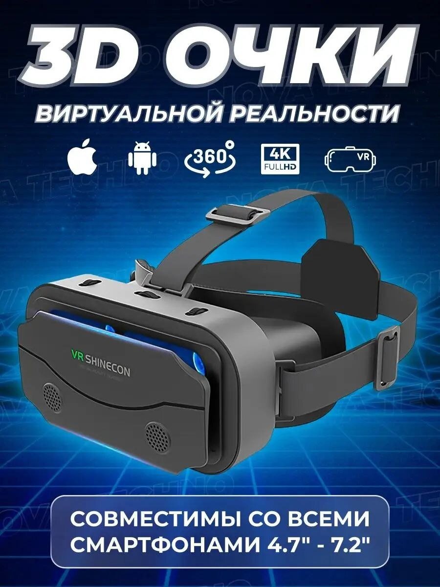 Очки виртуальной реальности VR 3D для телефона A.D.R.C Company черный