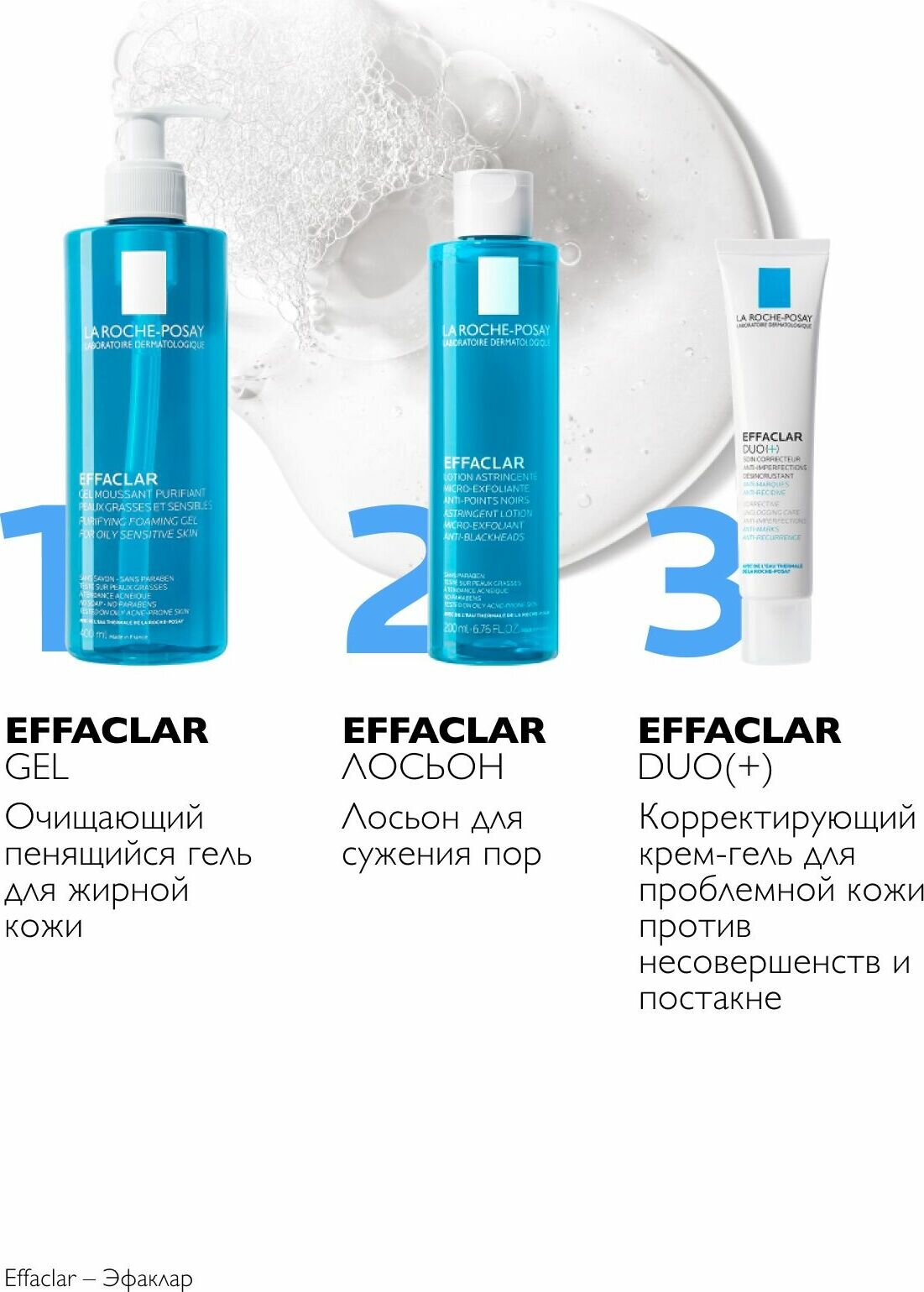 Эфаклар Дуо+крем-гель корректирующий для проблемной кожи La Roche Posay/Ля рош позе SPF30/PPD10 40мл Л'Ореаль С.А. - фото №11