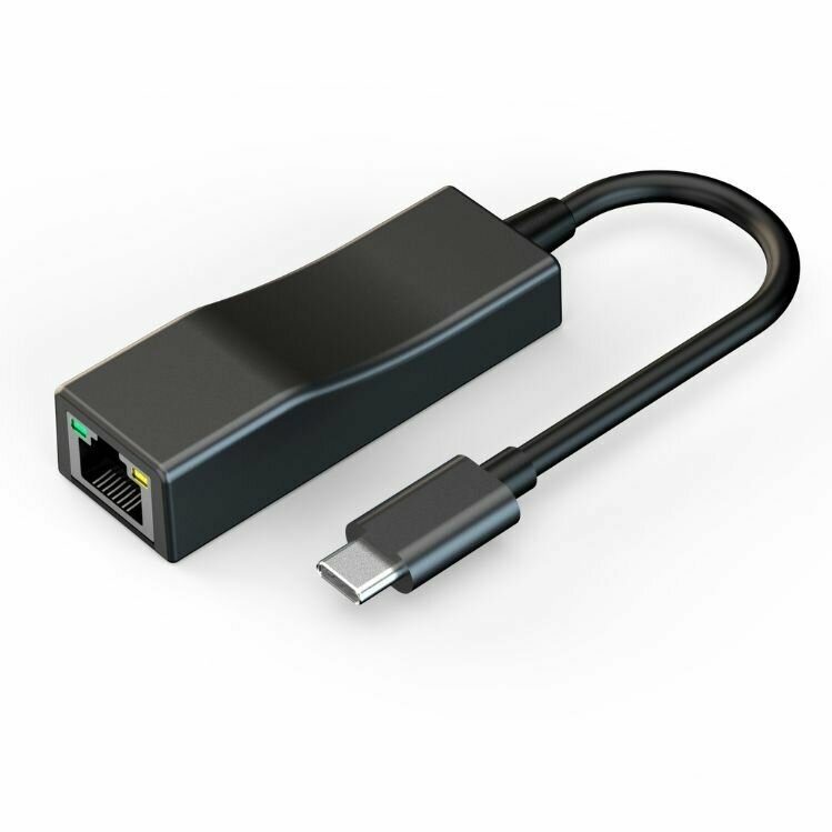 Внешняя сетевая Ethernet карта USB Type-C - LAN (RJ45), 1000 Мбит/с, адаптер - переходник для ноутбука