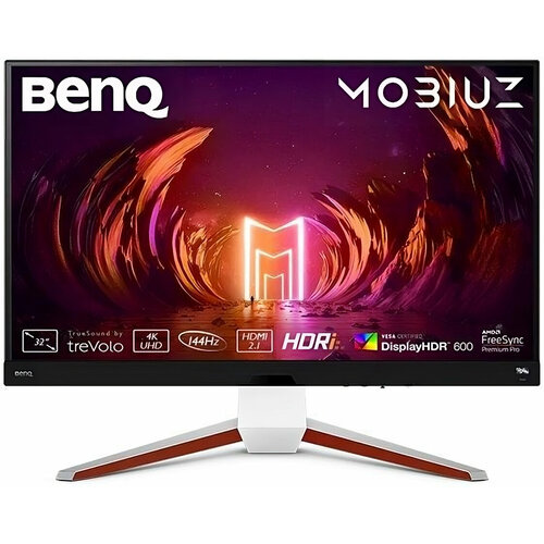 монитор benq ew2780q черный Монитор Benq 32 Mobiuz EX3210U черный IPS LED 1ms 16:9 HDMI M/M матовая HAS Piv 300cd 178гр/178гр 3840x2160 144Hz FreeSync DP 4K USB 10.35кг