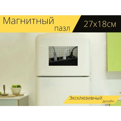 Магнитный пазл Розетки, электричество, энергия на холодильник 27 x 18 см. магнитный пазл трансформаторы электричество энергия на холодильник 27 x 18 см