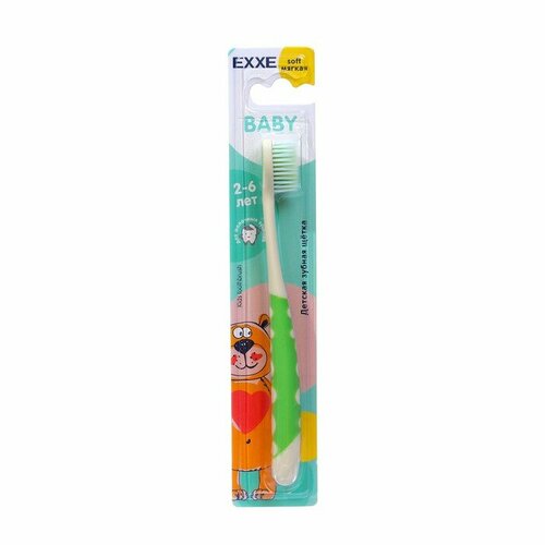 Exxe Детская зубная щетка EXXE Baby 2-6 лет, мягкая эксе exxe baby зубная щетка детская мягкая 2 6 лет