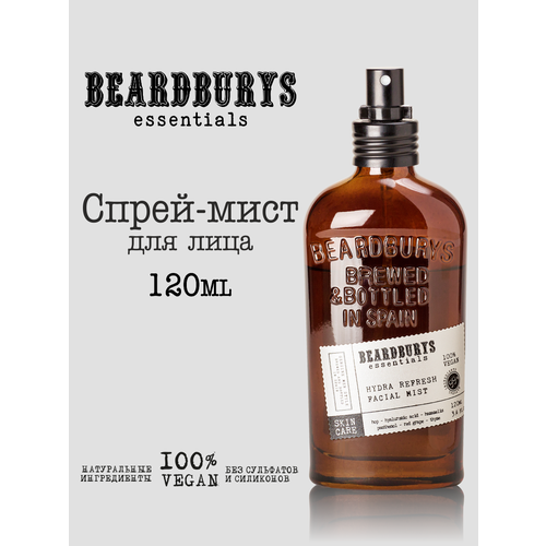 Увлажняющий мист для лица Beardburys Essentials, 120 мл набор для ухода за кожей лица beardburys essentials спрей мист 120 мл антивозрастная сыворотка для лица 50 мл лосьон после бритья 120 мл