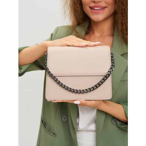 фото Сумка багет , фактура матовая, бежевый tizini