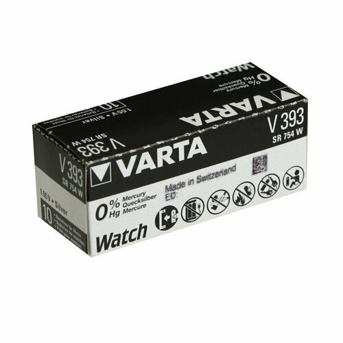 Батарейка Varta Silver Oxide, 393 - 1BL, 1.55 В, блистер, 1 шт. (комплект из 10 шт)