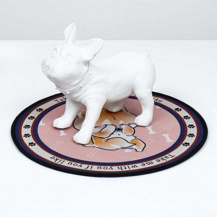 Пижон Коврик для животных, EVA+полиэстер, d=60 см. розовый - фотография № 2
