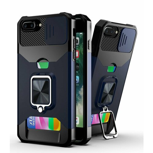 фото Противоударный чехол сard reader case для iphone 7 plus / 8 plus синий luckmarket