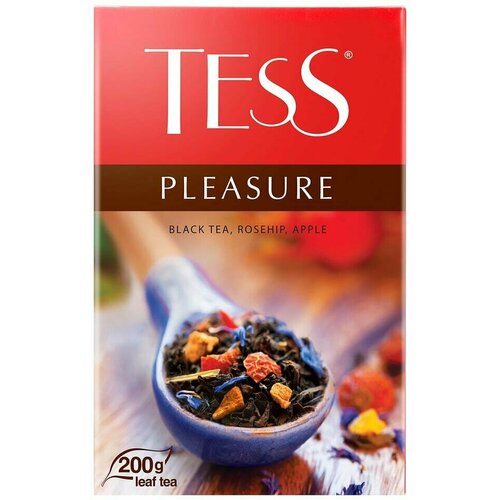 Чай черный Tess Pleasure c шиповником и яблоком 200г 3уп