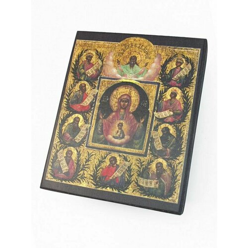 Икона Курская - Коренная Божия Матерь Знамение, под старину, 10х12 см