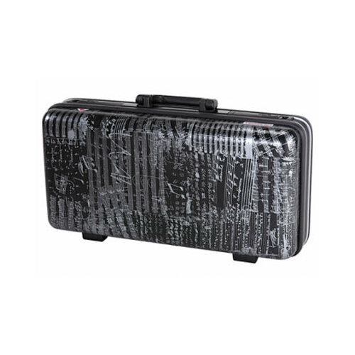 Trumpet case GLCASE GLC-TRU (J01) - ABS hard case for trumpet with a dark gray music print