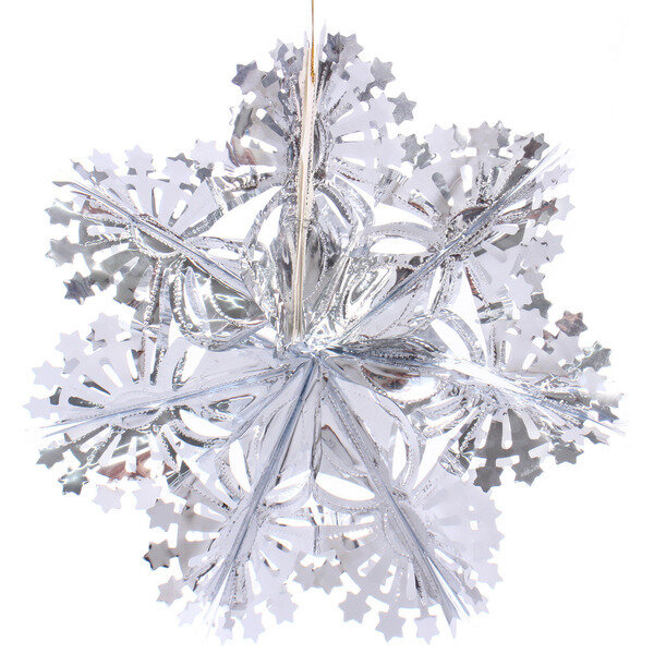 Украшение фольгированное «Сказочная снежинка» d-30 см, Серебро