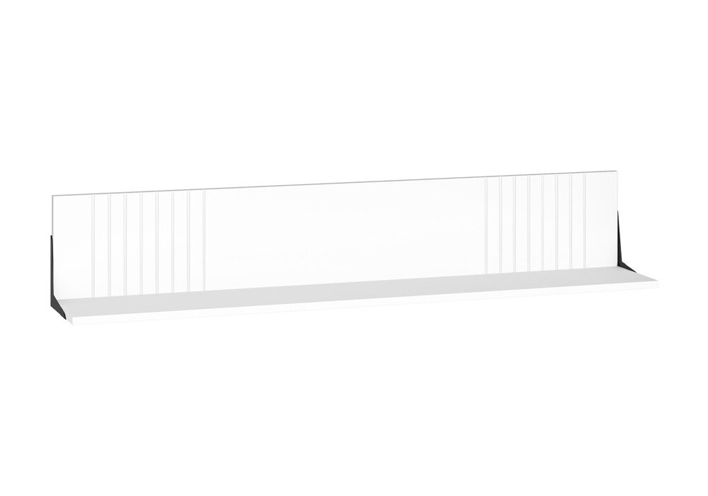 фото Полка Моби Валенсия белая шагрень 133x22.2x23.8 см