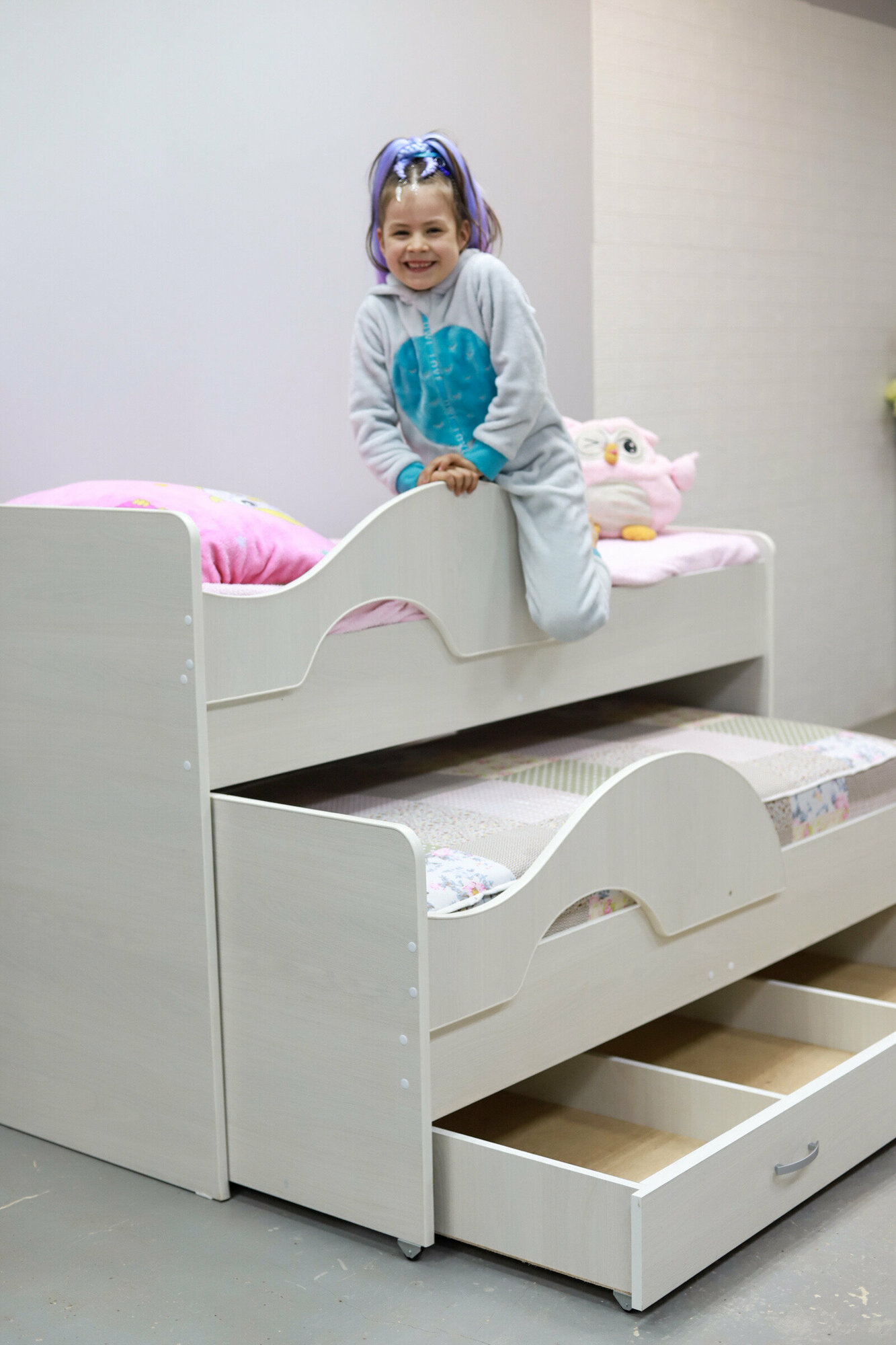 Детская кровать с ящиком Радуга-2 (анкор)