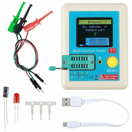 Транзистор тестер LCR-T7, ESR метр lcr t4 mega328 digital transistor tester resistance capacitance diode triode resistance meter mos pnp npn lcr with case