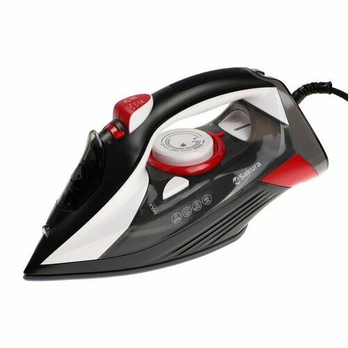 Утюг Sakura SA-3067 2400 Вт керамическая подошва 300 мл паровой удар чёрный 282700₽