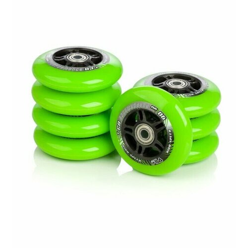 фото Набор колес для роликов (8шт.) fila wheels 90mm/83a + abec 7 + alu spacer 6mm fila skates