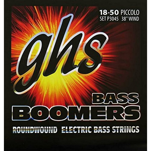 Струны для бас-гитары GHS P3045 Boomers Piccolo, сталь - (18-50)