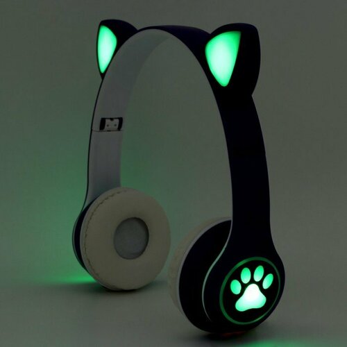 Наушники светящиеся ушки беспроводные Аниме сиреневые W-02 599400₽