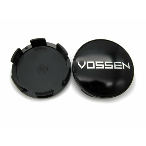 Колпачки, заглушки на литые диски СКАД Vossen black 56/51/12 мм, 1 колпачок