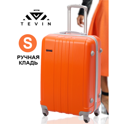 фото Чемодан-самокат tevin 0010, 37 л, размер s, оранжевый
