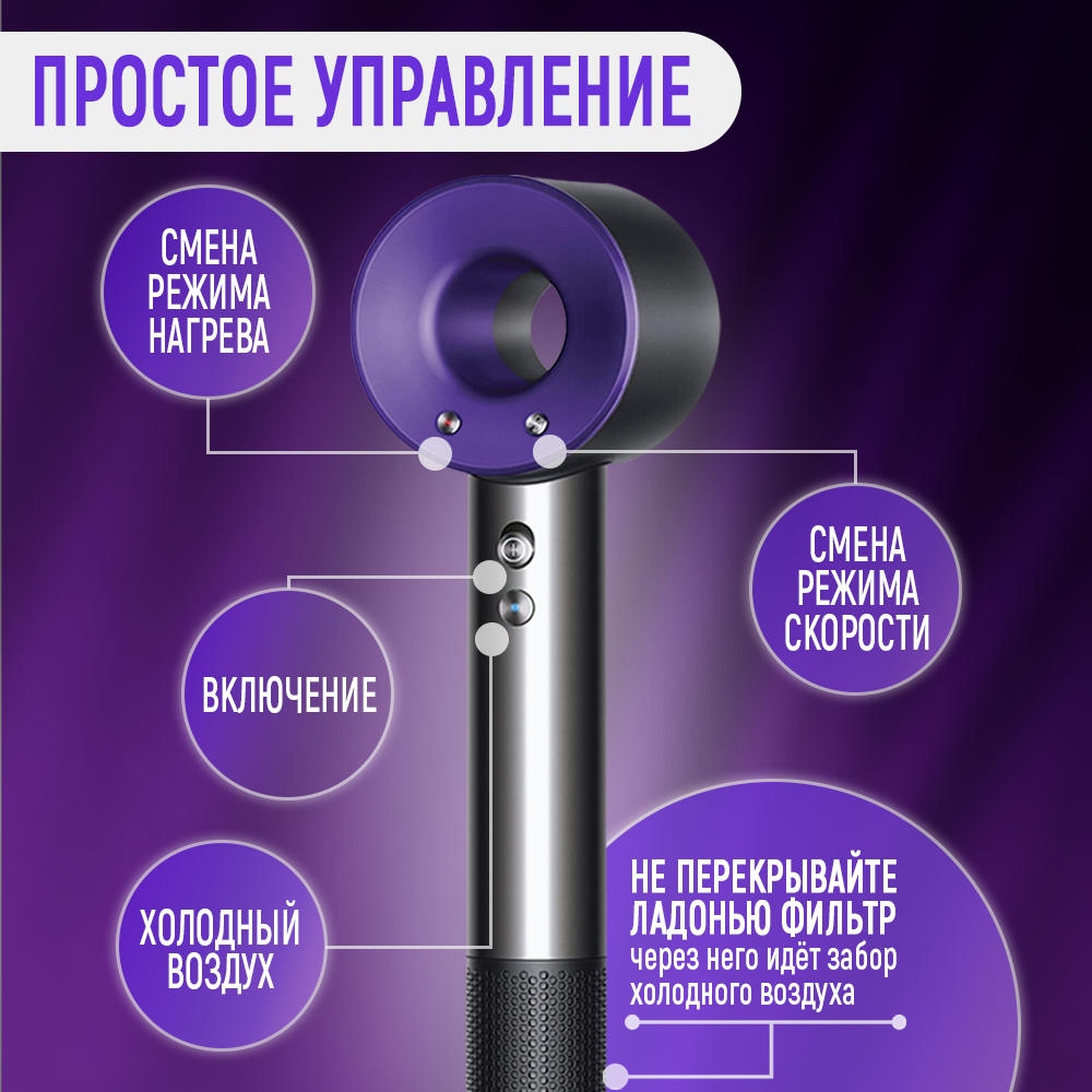 Premium Фен для волос Super Hair Dryer профессиональный 5в1 - фотография № 4