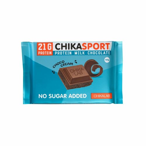 Шоколад протеиновый без сахара, Chikalab Chika Sport, 14 шт по 100 г, вкус: молочный с шоколадной начинкой chika sport протеиновый молочный шоколад с фундуком без сахара 4шт по 100г