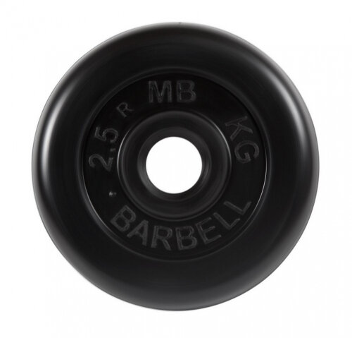 Диск MB Barbell d 26 мм обрезиненный, чёрный 2,5 кг