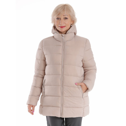 фото Куртка belleb, размер 58, бежевый