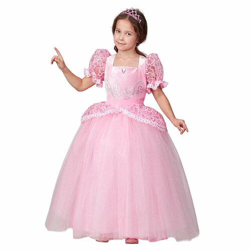 карнавальные костюмы для детей капитанша размер 32 рост 128 см Батик Карнавальный костюм Принцесса Золушка в розовом платье, рост 128 см 23-68-128-64