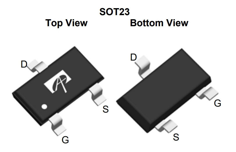 Микросхема AOSS32334C N-Channel MOSFET 30V 6.2A SOT23